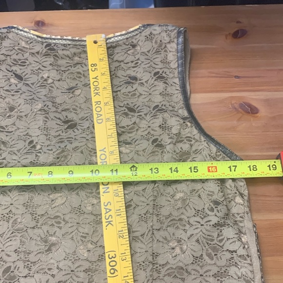 Dancing Couture Rare Sleeveless Top Embellished w Leather. Gold w Bronze Silver - Picture 8 of 17